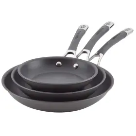 Circulon 313037212279 Radiance 3-piece Hard-anodized Aluminum Nonstick Skillet Set In Gray