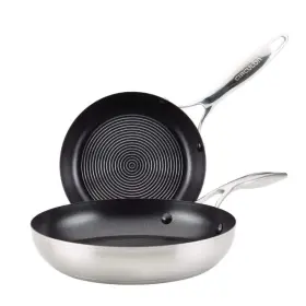 70052 Circulon 2-piece Silver Stainless Steel Induction Frying Pan Set