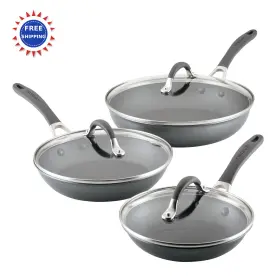 81827 Circulon Skillet Set W Lid 8.5 10 And 12 Series Scratchdefense Technology Nonstick