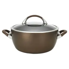 82769 Circulon Symmetry 5.5 Quart Hard Anodized Aluminum Nonstick Casserole In Chocolate With Lid