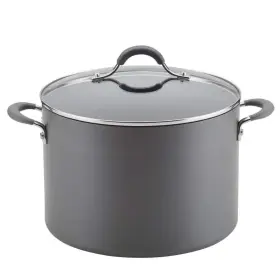 83909 Circulon Radiance 10 Quart Hard-anodized Aluminum Nonstick Stock Pot In Gray With