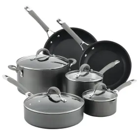 84761 Circulon Elementum 10-piece Hard-anodized Nonstick Cookware Set In Gray