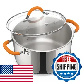 B0fwb8fn7l Ciwete Stainless Steel Stock Pot 5.2 Quart Soup With Lid Heavy-duty Thick