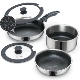 Csxpkqldjv2 Ciwete 6-piece Hybrid Stainless Steel Pots And Pans Set Non Stick