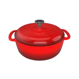 196601evu Classic Cuisine Cast Iron Dutch Oven With Lid-6 Quart Enamel Coated Pot For Or Stovetop