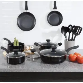 82-cw1000 Classic Cuisine 15 Piece Cookware Set Nonstick Aluminum Black Induction