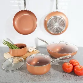 82-cw1004 Classic Cuisine New 8pc Nonstick Ceramic Induction Ready Pots And Pans Set - Copper