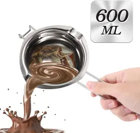 Cohoop 744759240965 Chocolate Melting Pot - 600ml Double Boiler With Heat Resistant Handle Stainles