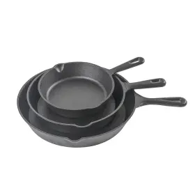 Commercial Chef 819813016173 3-piece Cast Iron Skillet Set 8 Inch 10 And 12 - Pre-seasoned C
