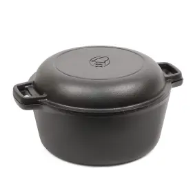 B08cs1vqdn Commercial Chef 5- Quart Cast Iron Dutch Oven And Skillet Lid - Baking Roasting
