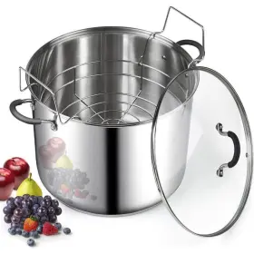 02759 Cook N Home 20 Quart Muti-use Stainless Steel Water Bath Canner With Lid Jar Rack