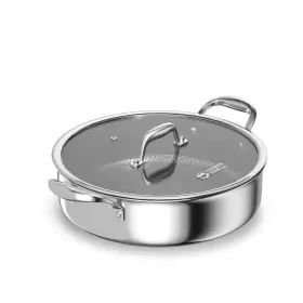 C1u801qt28 Cooker King 5 Quart Stainless Steel Saute Pan With Lid Hybrid Nonstick Deep Chick