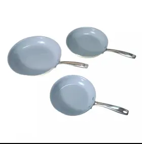 Cwfb28 Cookersway Set Of 3 Ceramic Nonstick Frying Pans 8 Inch 9.5 And 11 Beige