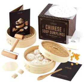 Cooking Gift Set 726672450379 Original Chinese Soup Dumpling Steamer Kit Bamboo Basket Uniq