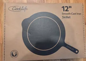 Cooklife 850061829429 12 Inch Lightweight Pre-seasoned Cast Iron Skillets - Smooth