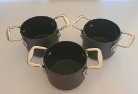 Essentials-5 Cooks Essentials Essentials-5/8 Quart Hard Anodized Non-stick Single Serving Mini Pots- Set 3