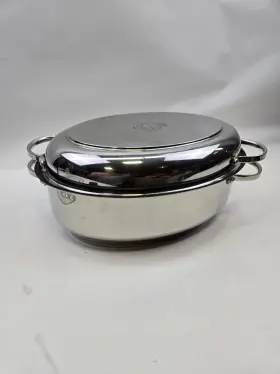 K2233 Cooks Essentials S/s Double Oval Roaster With Rack