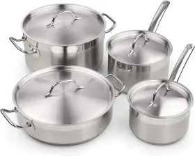 02659 Cooks Standard Professional Stainless Steel Cookware Set 8pc 8 Pc Silver