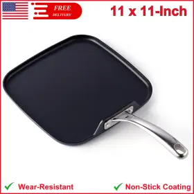81304602 Cooks Standard Nonstick Square Griddle Pan 11 X In Hard Anodized Cookware Black