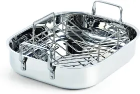 Cooks Standard 813046024486 14-inch By 12-inch Stainless Steel Roaster With Rack Rectangular