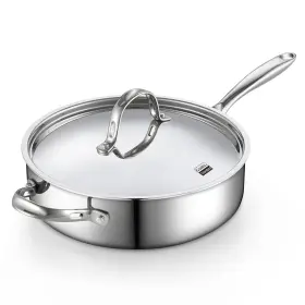 Cooks Standard 813046024608 Multi-ply Clad Stainless Steel Saute Pan 10.5 Inch 4 Quart Deep Frying S