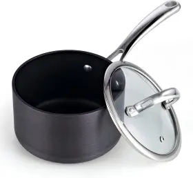 Nc-00342 Cooks Standard 813046027623 3-quart Hard Anodized Nonstick Saucepan With Lid Black