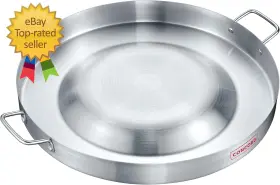 Cookware 313044349395 Large Stainless Steel Convexed Comal Coza 21.25 Mexican Discada