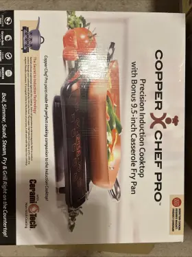 822965 Copper Chef Pro Precision Induction Digital Cooktop And Casserole Fry Pan New