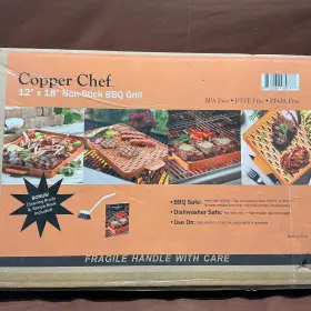 Copper Chef 852038039787 New Bbq Grill Non-stick Pan/plate 12 Inch X 18 Brush And Recipe Book