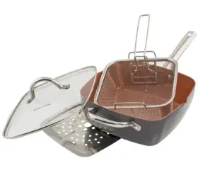 Tek269 Copper Cook New 9.5 Inch Square Pan #tek269 4 Piece Set Pfoa Ptfe And Pfos Free #1