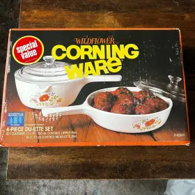 Corning Ware P-839-7 Vintage Wildflower 4-piece Du-ette Set New In Box