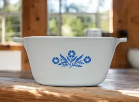 Corningware 1/2qt 1/2-b Corning Ware Casserole Baking Dish Cornflower Blue 1 1/2 Quart P-1 Ceramic Vtg