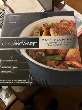1143627 Corningware French Navy Quickheat 5.5 Quart Dutch Oven New Smoke And Pet Free