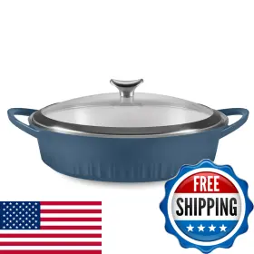 B09884gqv9 Corningware Quickheat 4- Quart Cast Aluminum Braiser Lid Nonstick Ceramic Interior