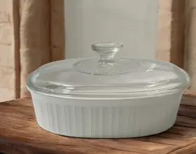 F-12-c Corningware F-12-b Corning Ware Casserole Dish French White 1.8l Oval Clear Pyrex Lid