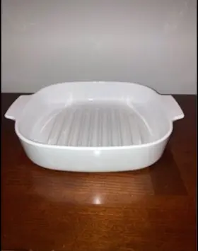 M-10-gr-b Corningware Corning Ware White Coupe 10 In Cooker With Built Grill Rack