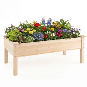 Hcst13047 Costway 48 Inch X 24 19 Wooden Raised Garden Bed With Legs For Vegetables Flowers Herbs