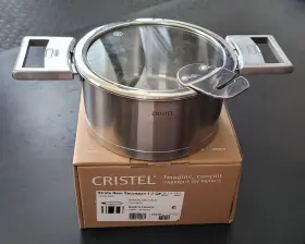 Cristel 848395049231 France Strate 1.7 Quart 1.6 Lt Saucepan With Lid And Removable Handle Set