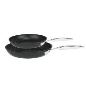 S2pcpfae Cristel Skillets Aluminum Frying Pans Round Nonstick Tri-ply Gas Matte Black