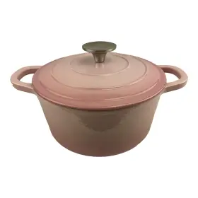 127803.02r-u-b Crock-pot Blush Pink 5 Quart Round Enamel Cast Iron Covered Dutch Oven