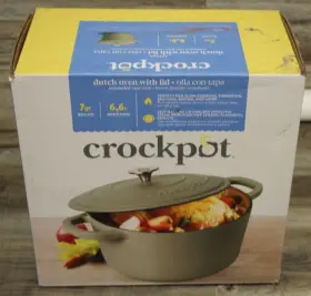 138506.02 Crock-pot Crockpot Artisan 7 Quart Round Enameled Matte Green Cast Iron Dutch Oven