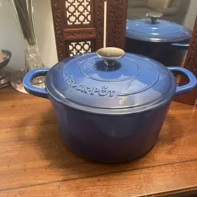 69142.02-u-a Crock-pot 5 Quart Enamel Cast Iron Dutch Oven Food Cooker Sapphire Blue Unused
