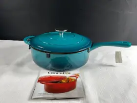69147.02 Crock Pot Artisan 7 Blue Non-stick Cast Iron Round Dutch Oven