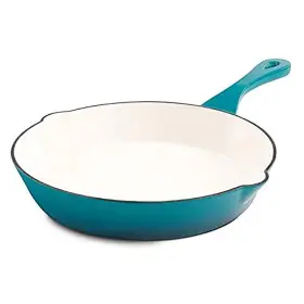 B072qfw3xk Crock-pot Artisan 10 Inch Enameled Cast Iron Round Skillet Teal Ombre