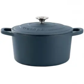 138504.02 Crockpot Artisan 5 Quart Enameled Cast Iron Dutch Oven In Matte Navy Blue