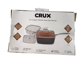 Crux 829486146718 Bella 9.5 Inch Copper Titanium Deep-dish Pan Set Created For Macys. New