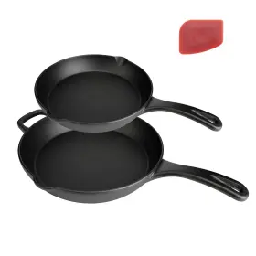 B0fc2gdw73 Cuisgusto Cast Iron Skillet Set 8 Inch 12 Pre-seasoned Frying Pan Duo Holida