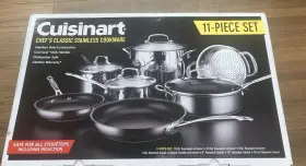 Cuisinart 086279169884 11-piece Chefs Classic Stainless And Nonstick Cookware Set New