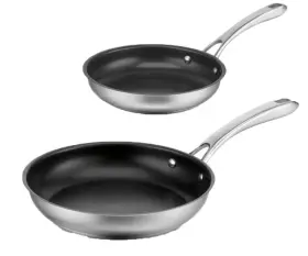 Cuisinart 086279181411 Classic 8 Inch And 10 Stainless Steel Non-stick Skillet Set