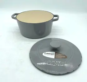 Cuisinart 086279194602 Chefs Classic Enameled Cast Iron 5 Quart Gray Cookware For Parts